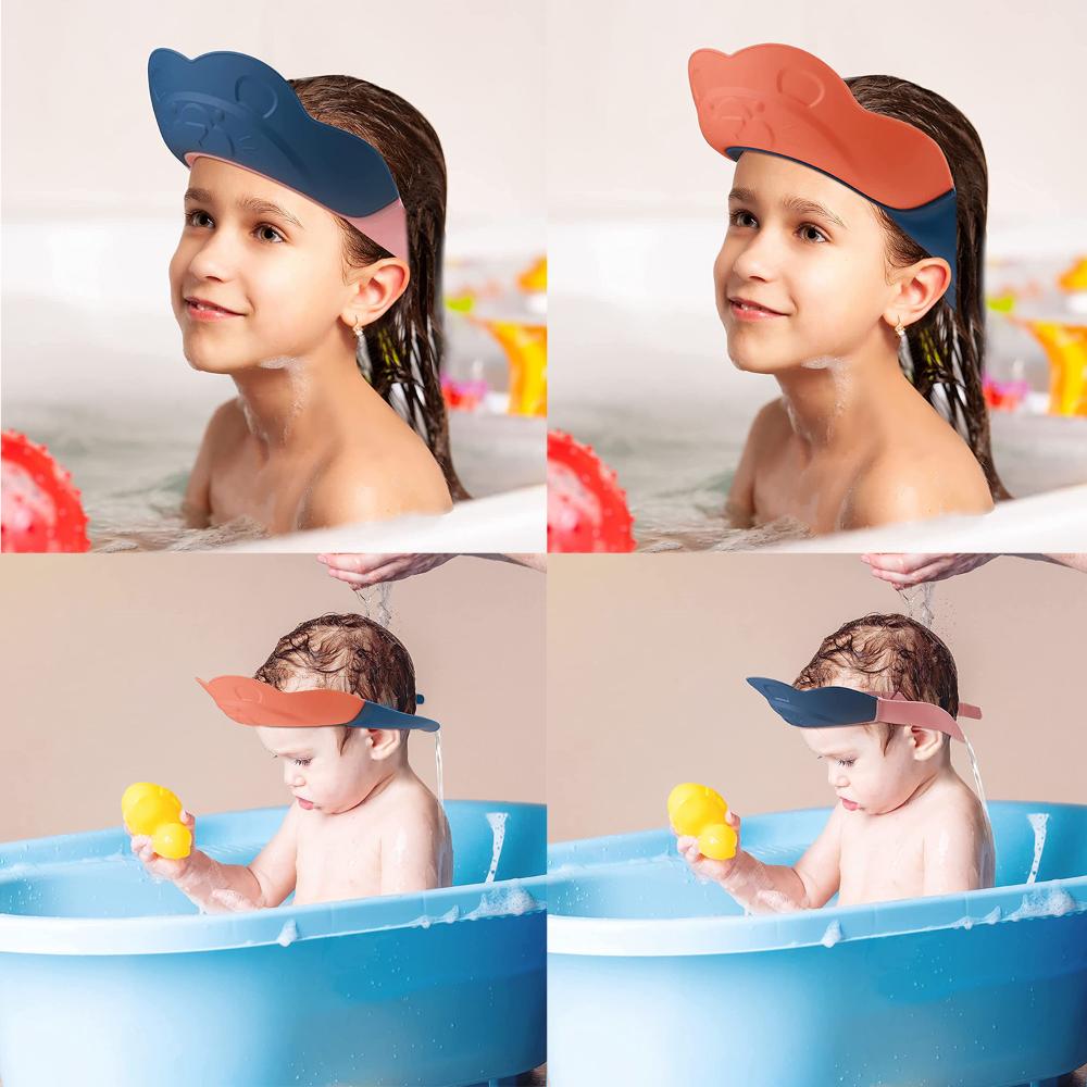 Portable Ear Protection Head Cover Baby Shower Cap Silicone Bath Visor Shampoo Shield Baby Bath Cap