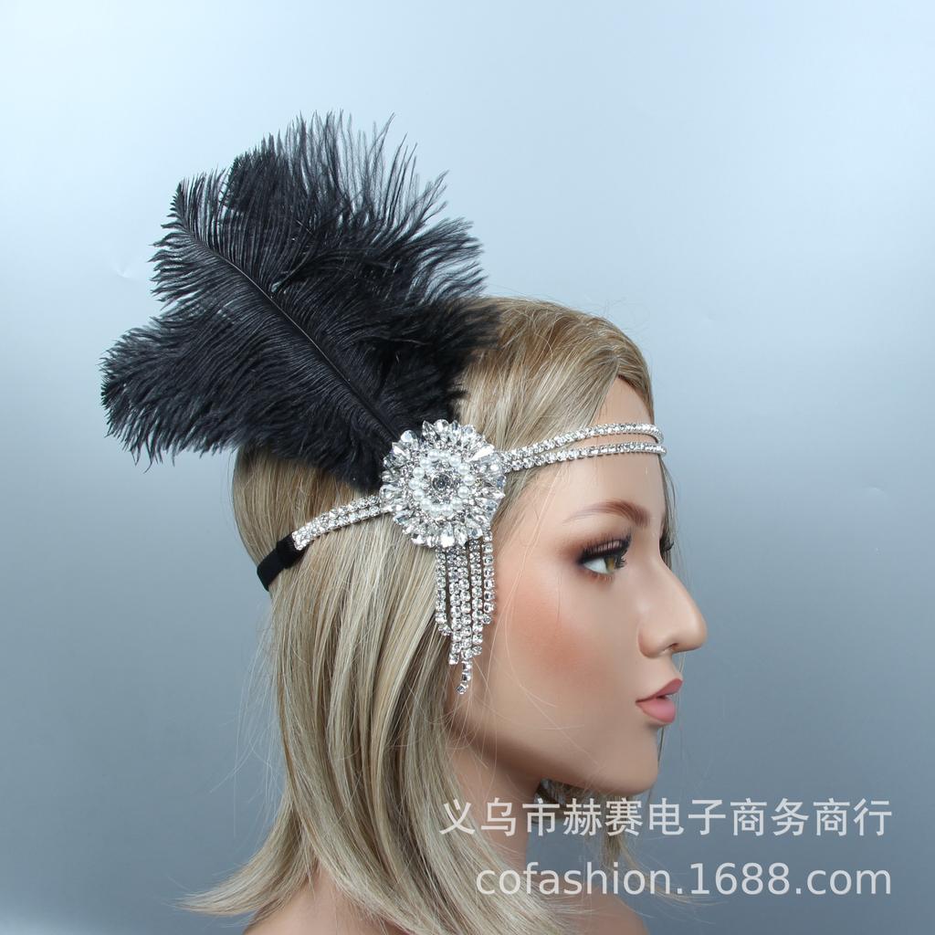 Ebay Страусиные перья повязка на голову, маскарадный головной убор Гэтсби повязка на голову Hd21