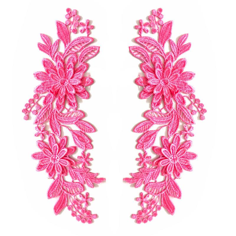 1 пара вышитых нашивок с отделкой 3D цветочная аппликация для одежды сумки кружево цветок DIY полые изысканные значки аксессуары 23X8 см