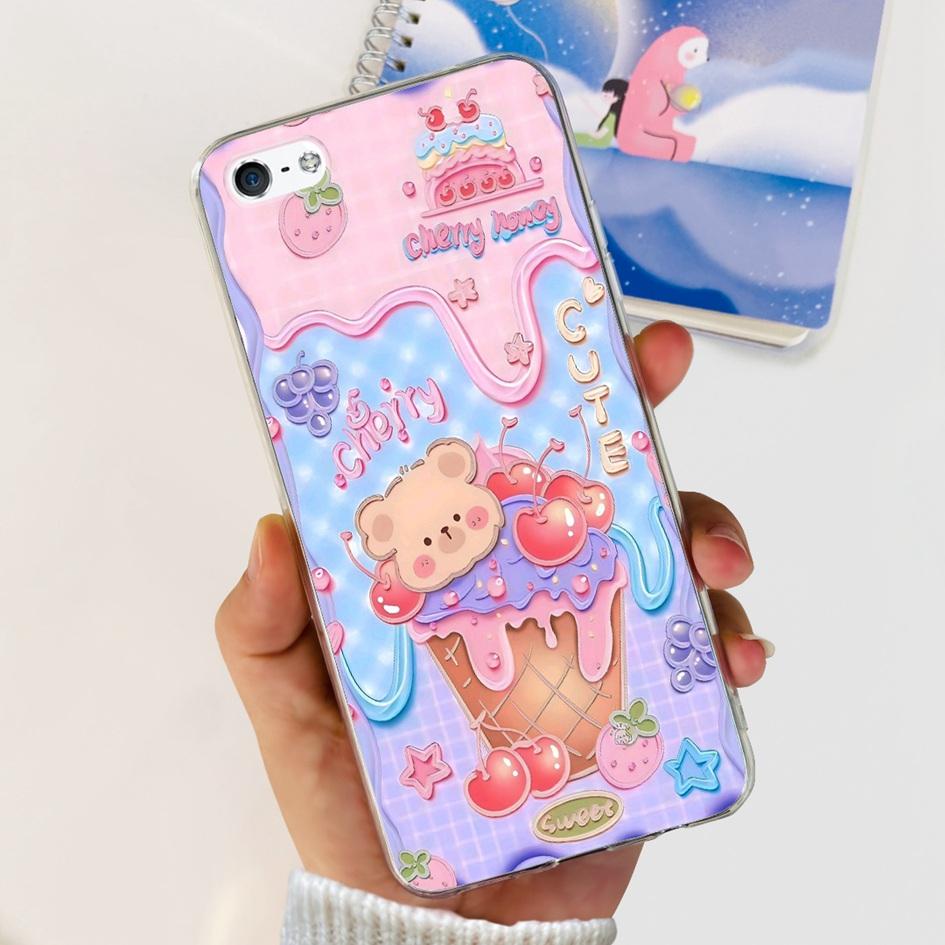 For iPhone 5 5S Case Fashion Astronaut Art Painted Shockproof Soft Cover For iPhone SE 2016 2020 SE2 TPU Funda on iPhone5 Bumper