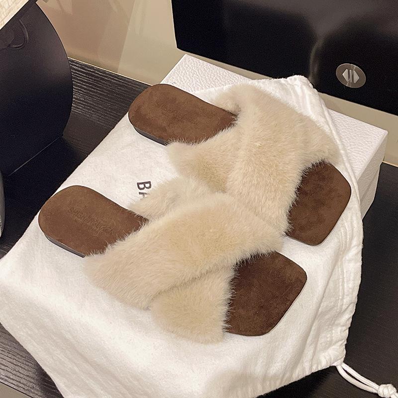 Популярные в интернете тапочки-шлепанцы на плоской подошве для женщин, новинка осени и зимы 2025 года, высококачественные, с перемычкой, домашние хлопковые тапочки для беременных