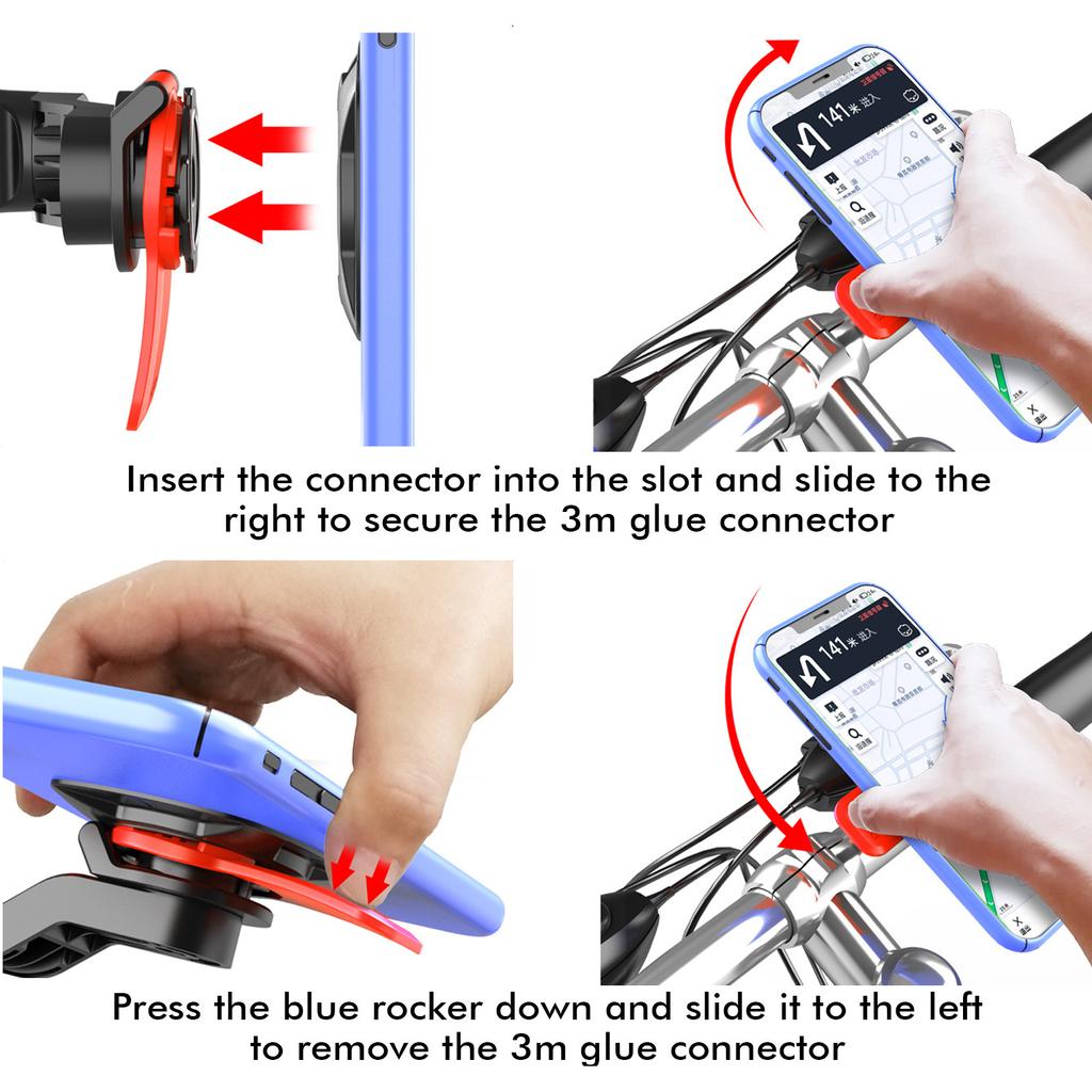 Quick Release Mobile Phone Holder Motorcycle/Bike/Scooter Handle Smartphone Riding Navigation Support For 4.7-7.2 Inch Models