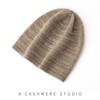 New Style Women's High End Solid Color Striped Thickened and Warm Fashionable Knitted Casual Toe Cap Hat
