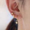 Gold-Plated Brass Zircon Star Earrings - Sweet and Cool Style