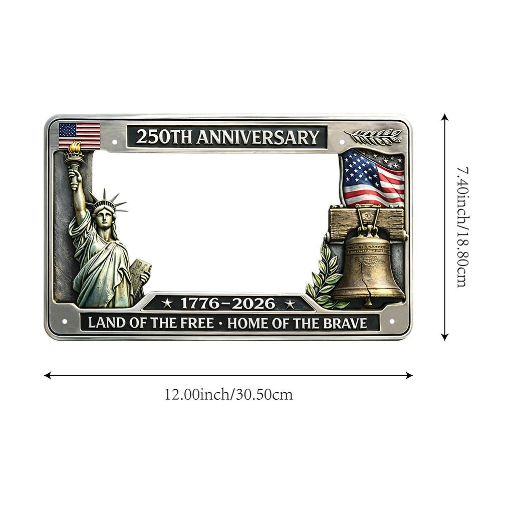 Veteran Memorial Metal License Plate Frame Decorative Ornament, Iron Craft Tabletop Decor for Home & Memorial Display
