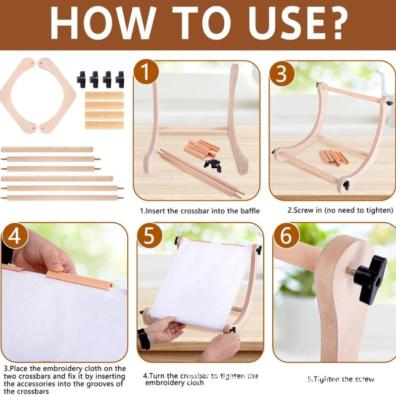 Регулируемая рама для вышивания с функцией прокрутки, деревянная рама для вышивания для шитья, рукоделия, работы с тканью