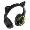 BH-300 Светящиеся беспроводные Bluetooth-наушники с кошачьими ушками и микрофоном для прямых трансляций