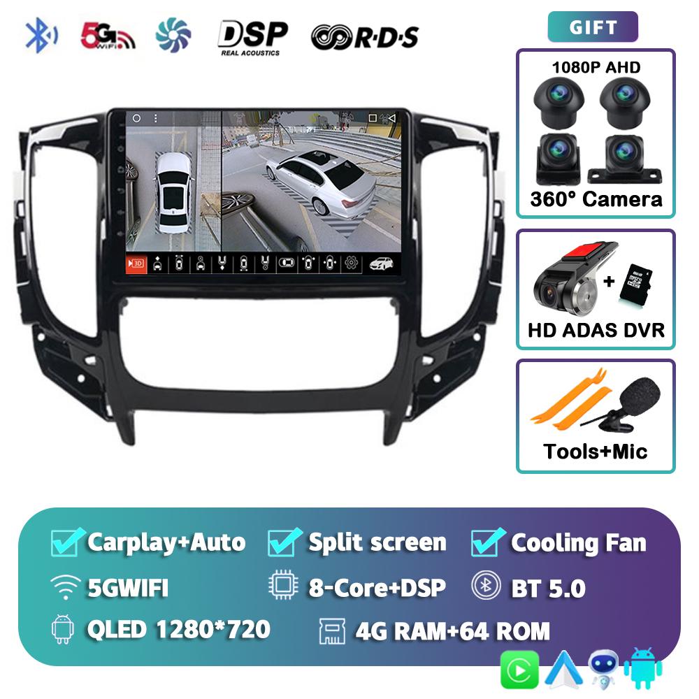 Android 14 Carplay автомобильное радио для Mitsubishi Pajero Sport 3 L200 5 Triton 3 2015 2016 2017 2018 2019 мультимедийный видеоплеер GPS