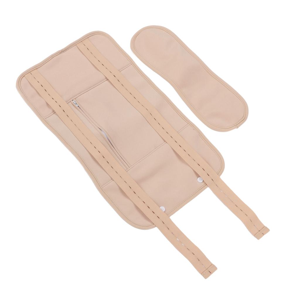 Castor Oil Pack Adjust Strap Double Layers Reusable Washable Castor Oil Wrap for Waist Neck Khaki