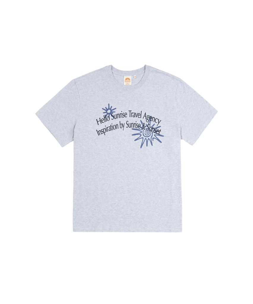 HELLO SUNRISE Hs Travel Agency Arch Logo Tee_3% Melange Gray