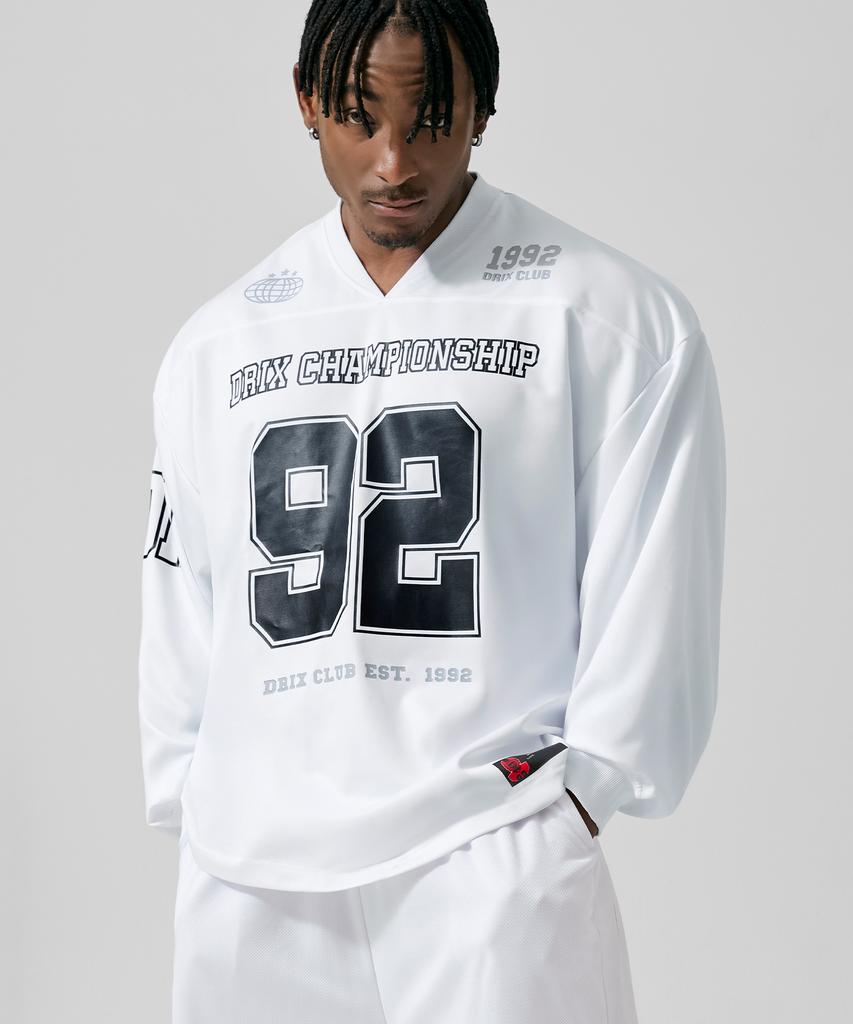 DRIX Rugby Oversized Jersey Long Sleeve_White
