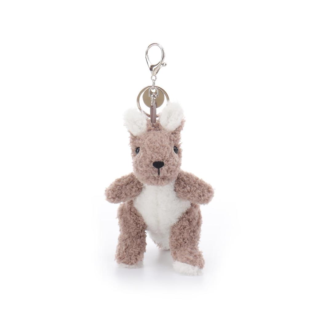 Apricot Lamb Velvet Kangaroo Cute Soft Keychain Plush Toy, Perfect for Boys and Girls, Fits Kids Backpacks and Purses, 14cm