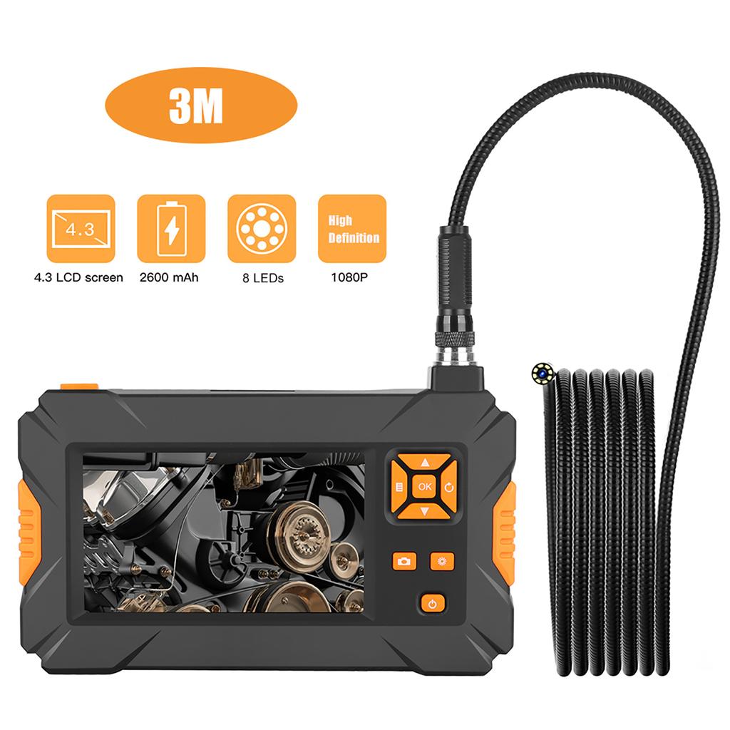 4.3in P30 1080P 70 Degrees Pipe Inspection Camera IP67 Waterproof Industrial Borescope3m/9.8ft Cable