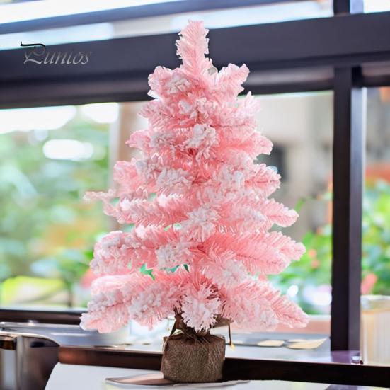 Настольная мини-елка, искусственный снег, флокированное рождественское украшение, зимнее очарование, рождественское украшение для домашнего декора рабочего стола