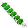 Copper Green Turquoise Handmade 925 Sterling Silver Gift Bracelet 7-8" F3g81