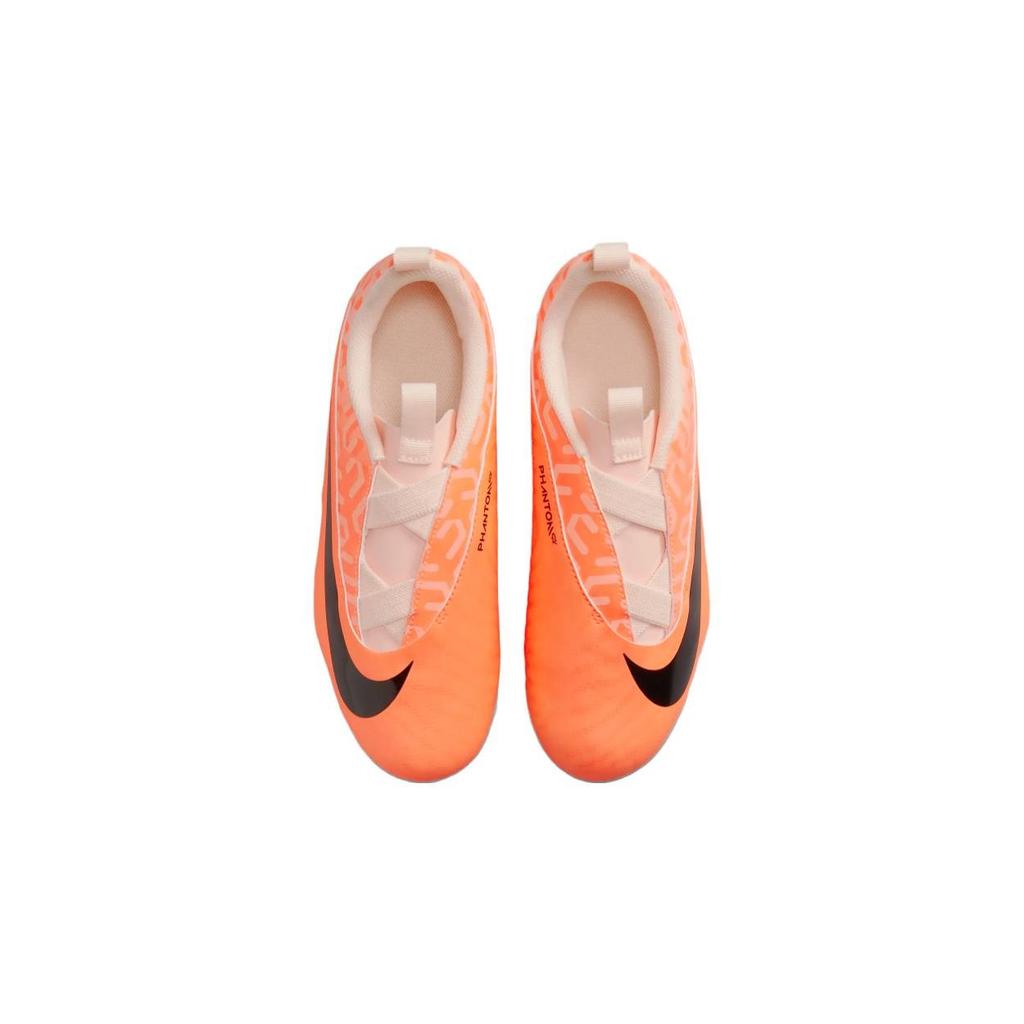 Nike Академия Phantom GX Jr.. Футбольные бутсы для детей Phantom GX Academy из синтетической кожи, низкие, оранжево-черные, детские DZ3494-800