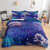Rainbow Bedding Set Halo Dyeing Gradient Color Clouds Constellation Duvet Cover Set Single/Twin/Double Size Funny Gifts For Kids
