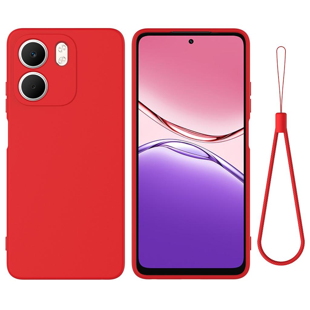 For Oppo A5x 5G/Oppo A5x 4G Liquid Silicone Case Phone Back Cover with Hand Strap