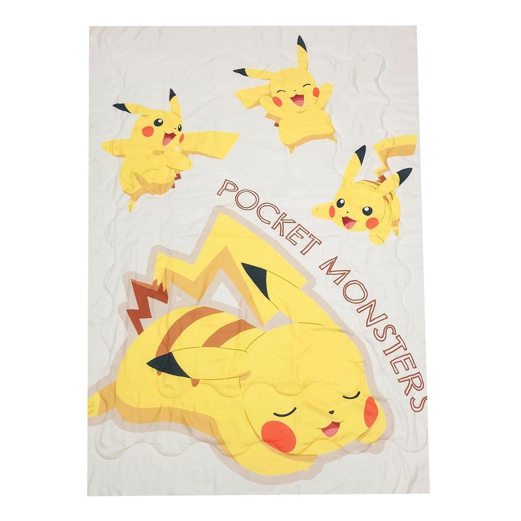 MORIPiLO Skin Summer Pokemon Pikachu For Children and Soft Pokemon Character Goods 4621401 Comforter, Single, Yellow, 140x190cm, Adults, Washable,