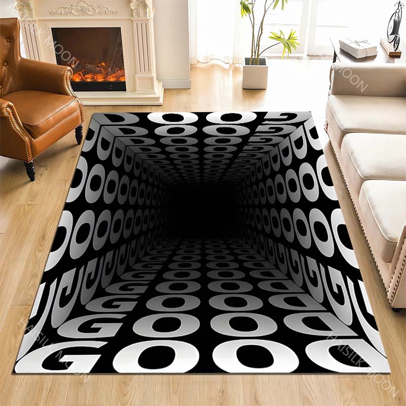 1PC Text infinity tunnel Carpet for Living Room Bedroom Sofa Home Decor Rus Non-slip Floor Mat Luxury Gift Multiple sizes