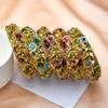 Traditional Hollow Out Flower Bangle Enamel Women's Hand Bracelet  Jewelry