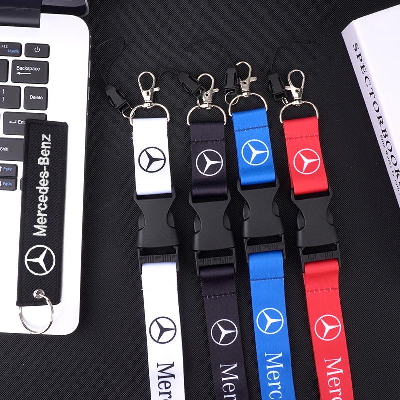 ZPU1 For Mercedes Benz A C E S G Class GLS W177 E300 GLC CLE CLA GLB New Neck Straps Lanyard Key Chain Work ID Card Hanging Rope Ring