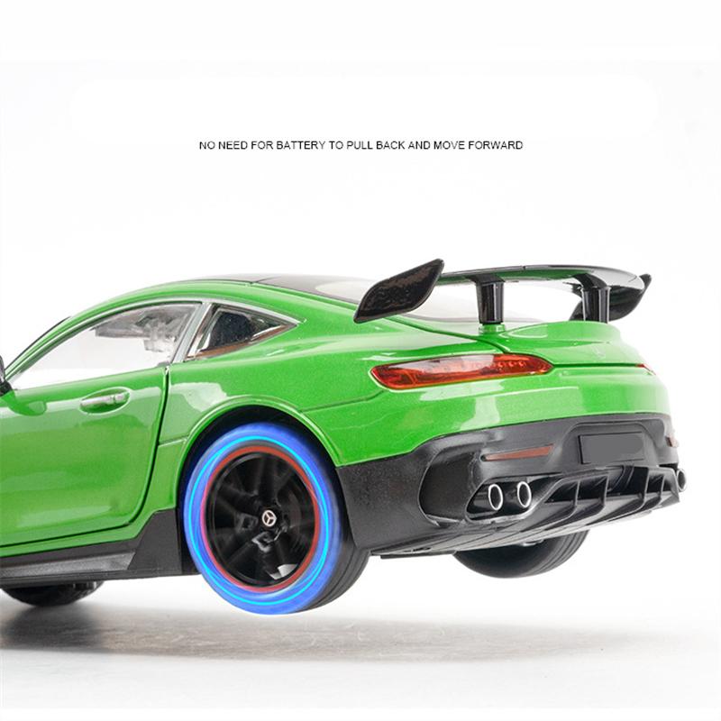 1/18 Benzs-GT GTR литая модель гоночного автомобиля из металла игрушечные спортивные автомобили модели имитация звука и света детские подарки