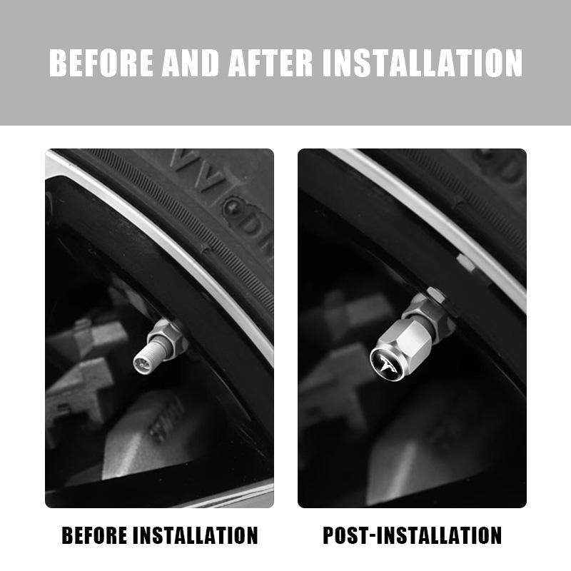 4Pc/set Car Styling 3D Wheel Tire Valve Stem Caps Auto Accessories For Tesla Model 3 Model S Model X Model Y Cybertruck Roadster