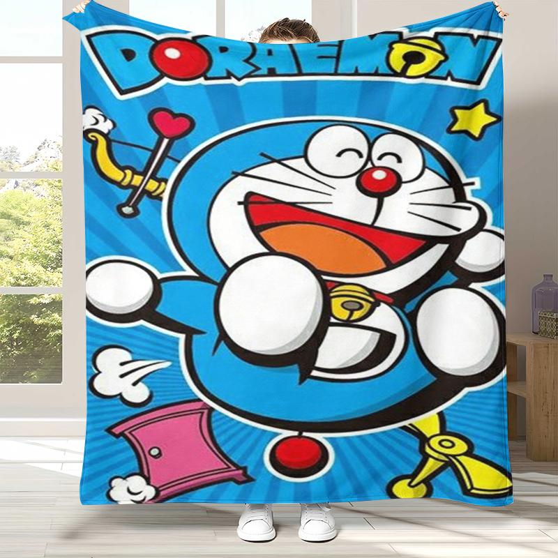 Dream Doraemon Cartoon Flannel Blanket,Ultra Soft Warm Plush Throw for Home Bedroom Bed Sofa Cover Office picnic gift kids