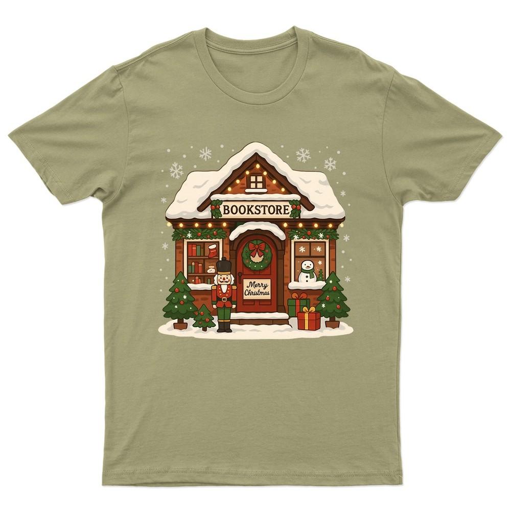 Bookstore Merry Christmas Holiday TShirt Unisex Gift Retro Seasonal Funny
