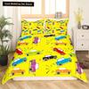 Kid Excavator Duvet Cover Tractor Truck Bedding Set Construction Vehicle Cartoon Comforter Cover Crane Car Polyester Quilt Cover