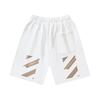 1019 Off-White 2026 Spring/Summer New OW Tape Slant Stripe Pattern Printed Men's and Women's Casual Loose Shorts