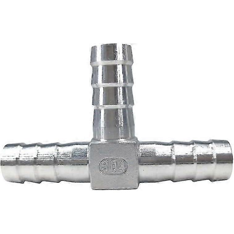 1pc Hose Nozzle 304 Stainless Steel Hose Nozzle 6mm 8mm 10mm 12mm Ttype Pipe Fitting Pagoda End Nozzle Pushin Connector (color: T Tee, Size: 16mm)