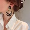 New Acrylic Geometric Leopard Circle Dangle Drop Earrings Korean Statement Earring for Women Girls Party Jewelry Gift