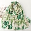 Winter Lurex Leaf Floral Fringe Cotton Viscose Shawls Scarf Lady High Quality Wrap Pashmina Stole Bufandas Muslim Hijab 180*90Cm