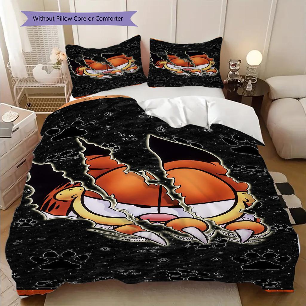 Garfield Comforter Set Cozy Cute Cartoon Threepiece Set 1 Duvet Cover 2 Pillowcase Without Core Soft And Comfortable