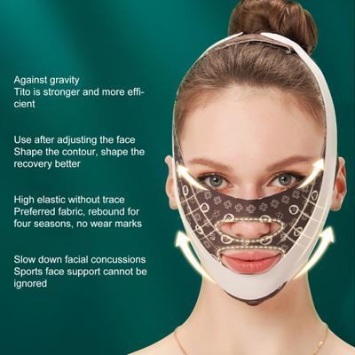 Редуктор двойного подбородка Хорошо облегающий Удаляющий Дышащая ткань Удобная V-образная лента для подтяжки лица Косметические принадлежности