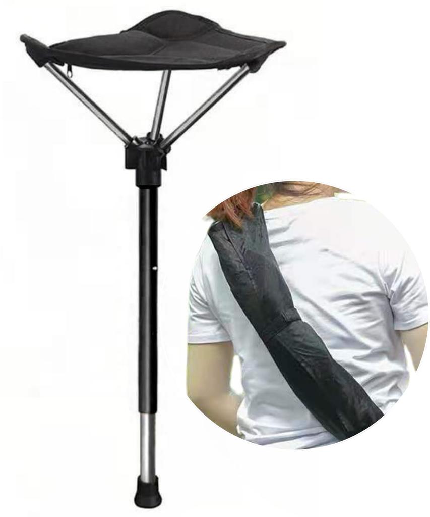 Outdoor One Portable Waiting In Height Convenient To Standing Stick One Pole Folding Chair Chair, Compact, Lightweight, Leg, Chair, Line, Adjustable,