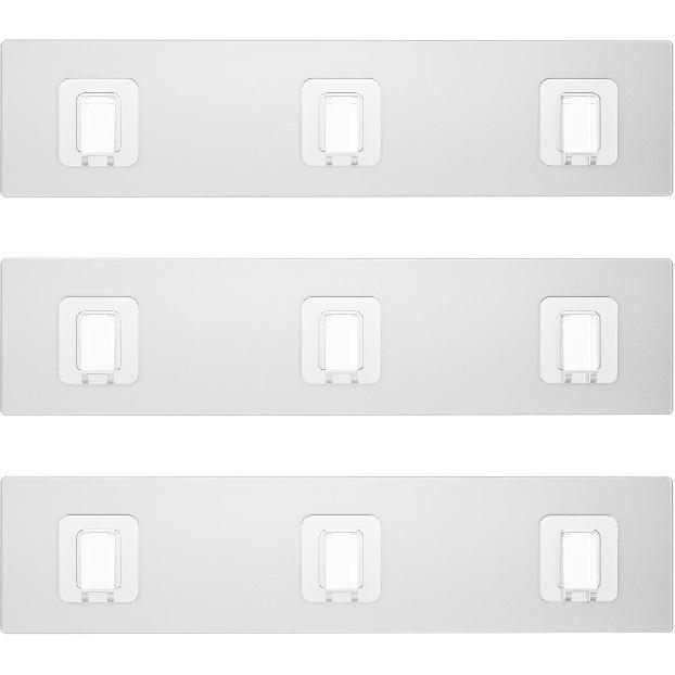 14 Pack Shower Caddy Adhesive Replacement Flat, Transparent Strong Adhesive Hooks, No Drilling, Waterproof Wall Hooks for Shower Caddy, Bathroom