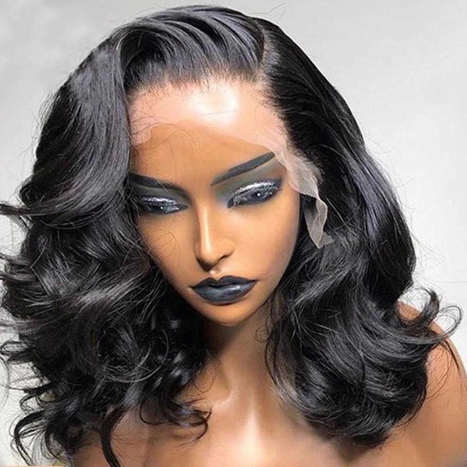 Front lace short curly hair wig cover African ladies lace wig head cover loose deep wave spot