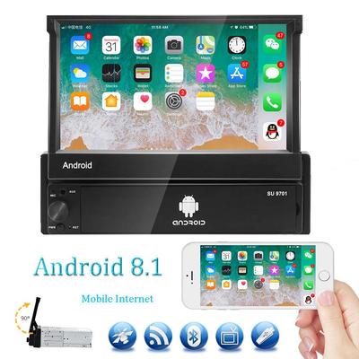 Android 8.1 Автомобильный радиоприемник Авторадио 1 Din 7 "Сенсорный экран Автомобильный мультимедийный плеер GPS-навигация Wi-Fi Авто MP5 Bluetooth USB FM Камера заднего вида