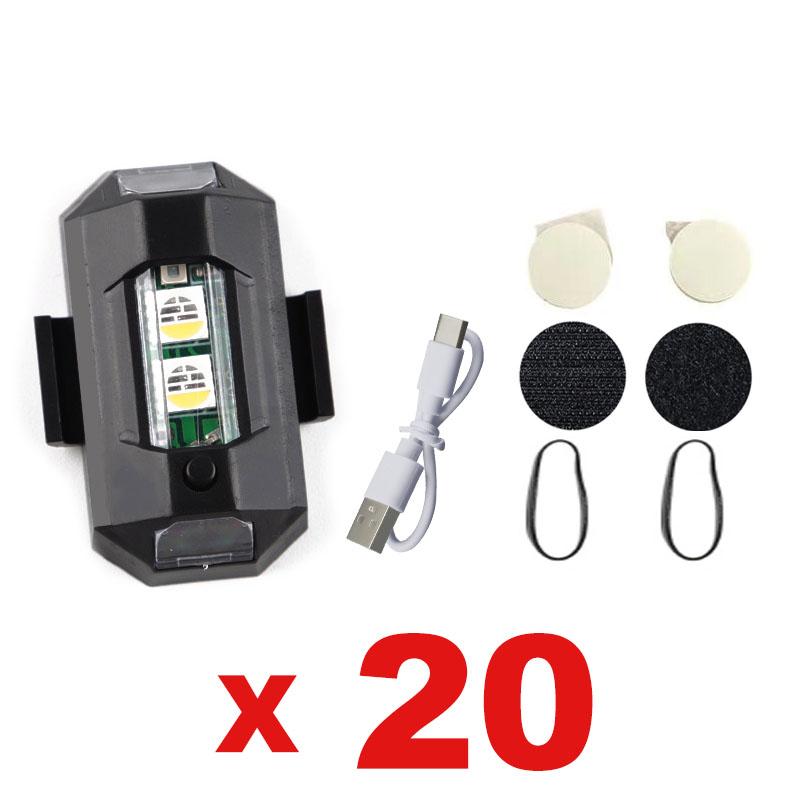Universal LED Strobe Lights Motorcycle/Bike/Aircraft/Drone Anti Collision Warning Light Night Flying Blinking Signal Indicator