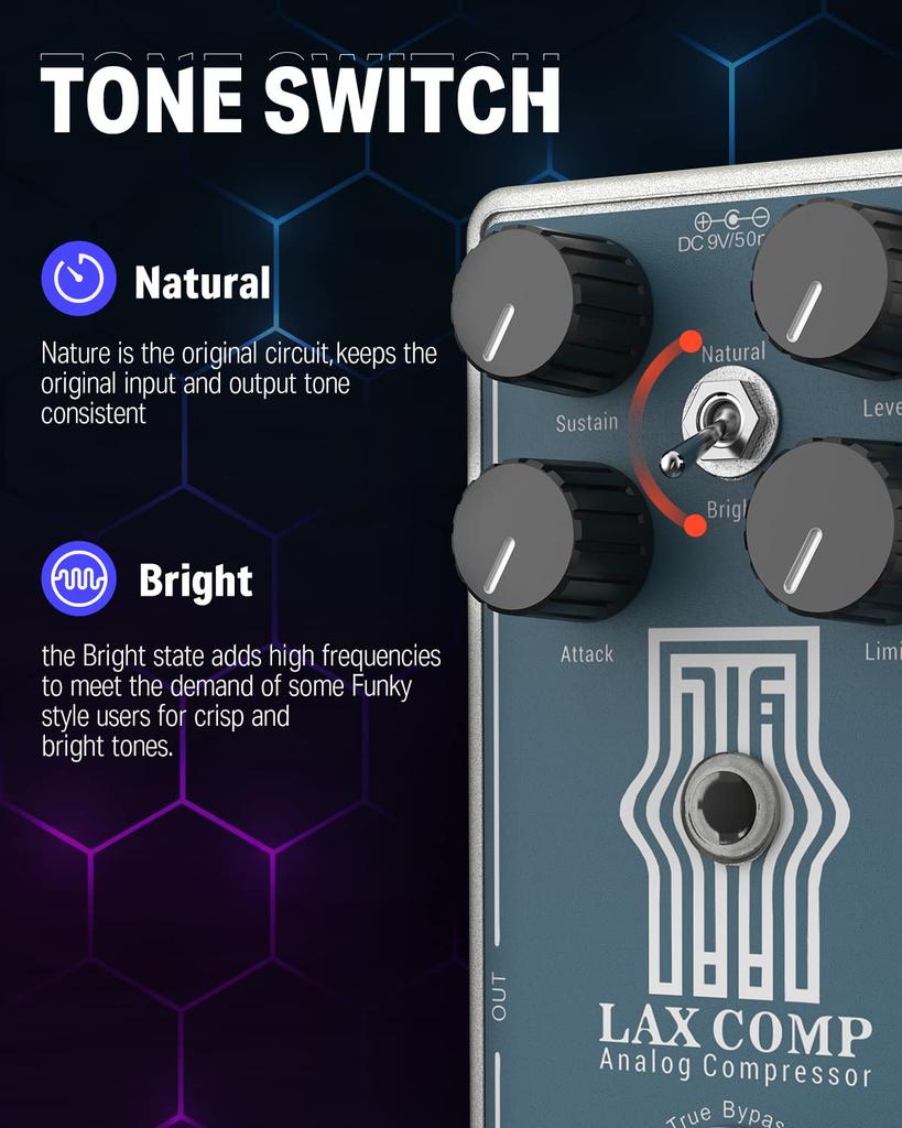 Donner Compressor Effector Compresses Excessive Input Signal Original Sound Preservation Pedal