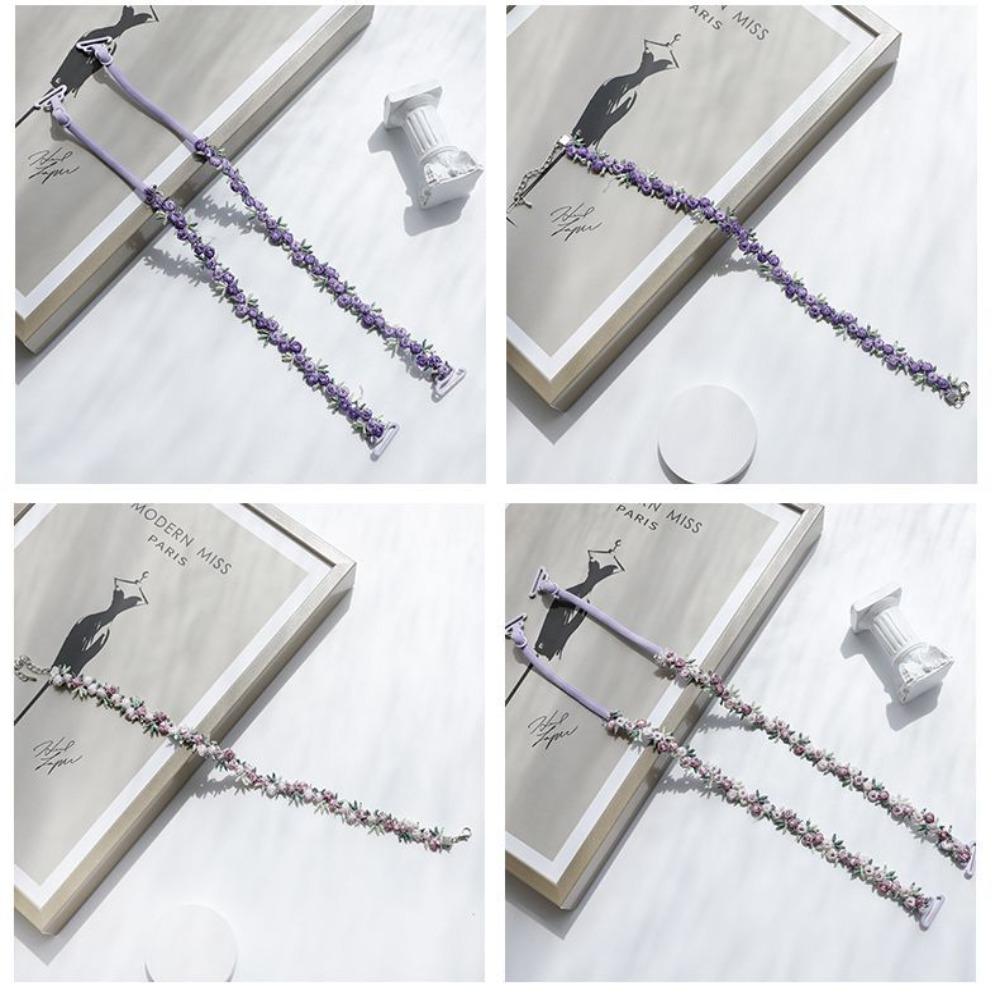 Женские аксессуары для бюстгальтера Вязаные крючком цветочные бретели для бюстгальтера Нескользящие эластичные регулируемые ремни Плечевые бретели для свадебного платья