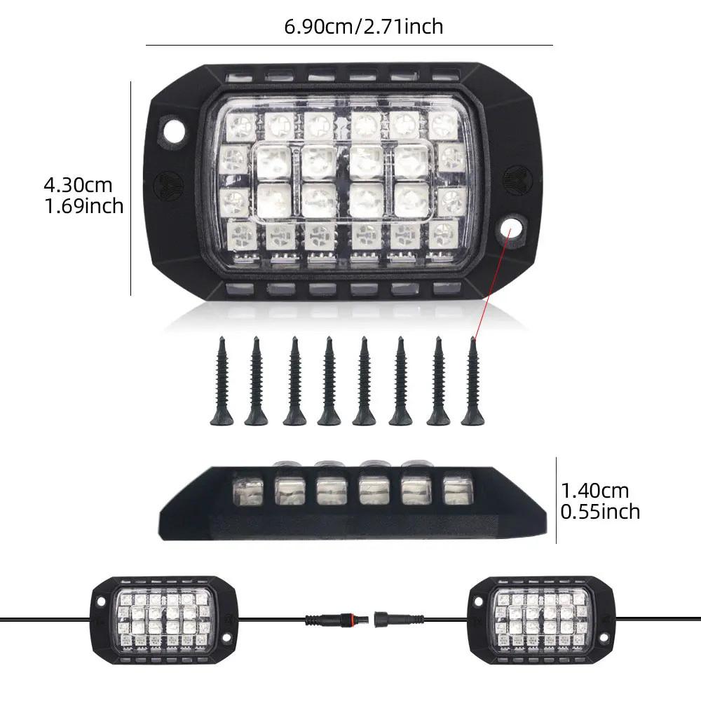 8 шт. RGB LED Рок-свет Неоновый комплект для днища Автомобиля Управление через Приложение + Пульт ДУ Для Джипа Грузовика Внедорожника