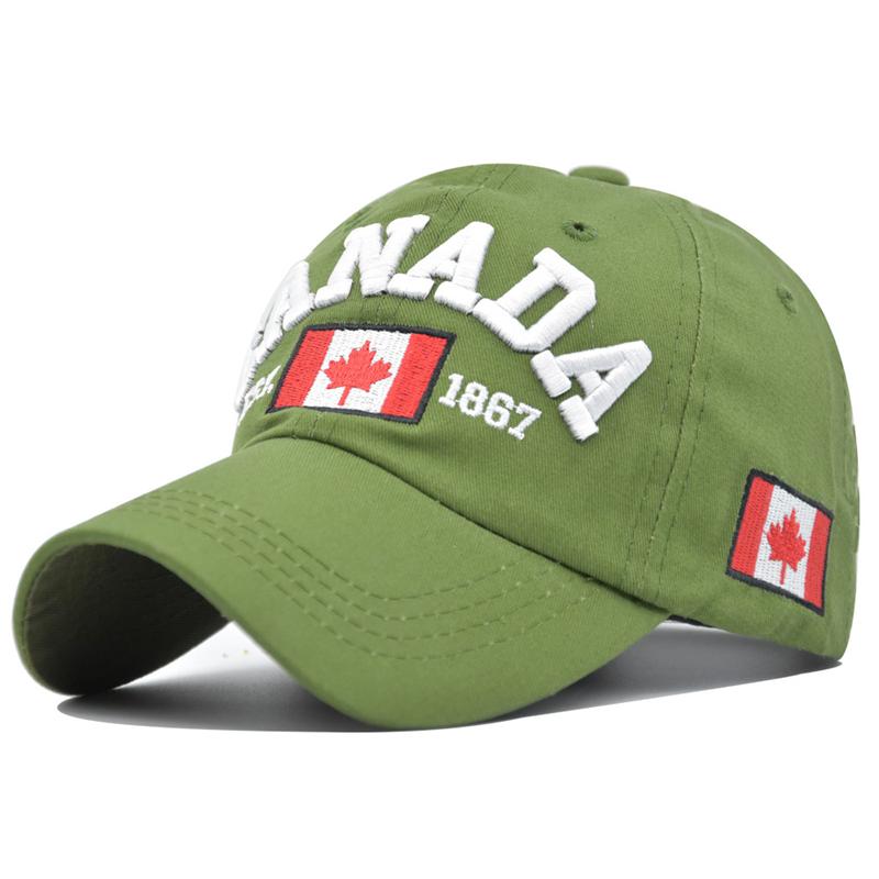 Модная бейсболка Канада Флаг Канады Кепка Вышивка букв Бейсболка Snapback Регулируемая Мужские бейсболки Gorras