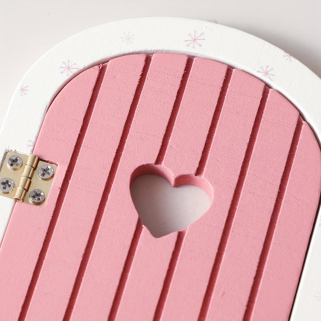 Деревянная мультяшная сказочная дверь, Мини-лестница для украшения сказочной двери, Красочная сказочная дверь с сердечком, Домашний декор, Реквизит для памятных фотографий