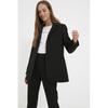 Black Button Blazer Woven Jacket TCTAW22CK0032