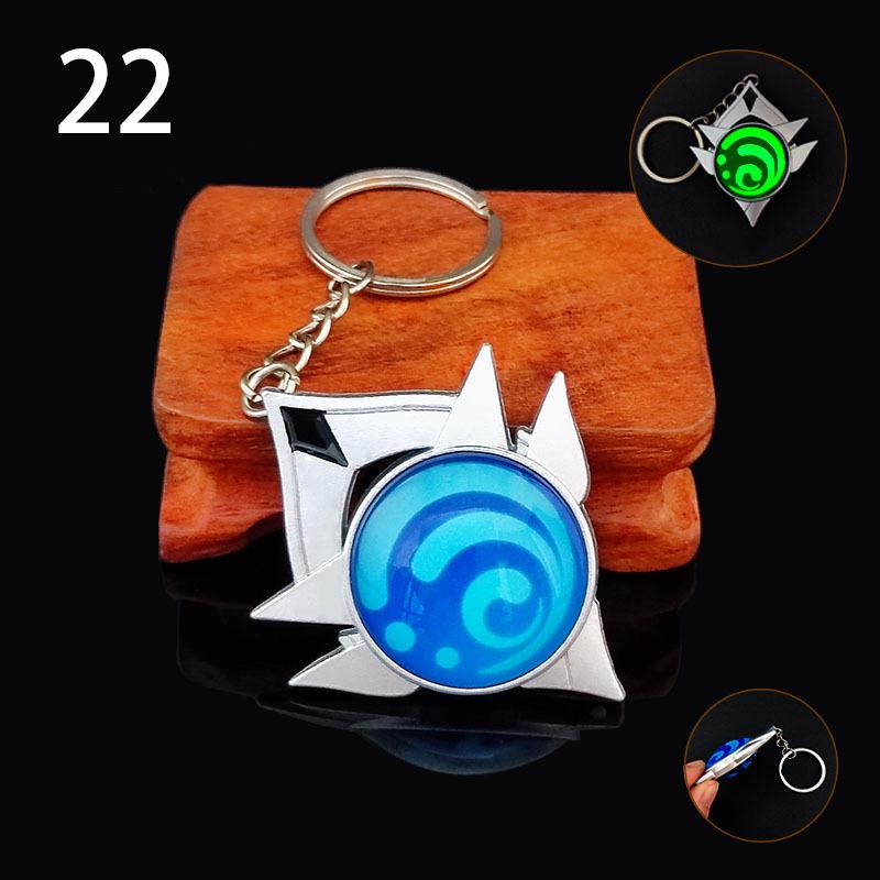 1 шт. Vision Lnazuma Eye Of Original God игрушка брелок светящийся брелок игра Genshin Impact 7 Element Weapons Ganyu