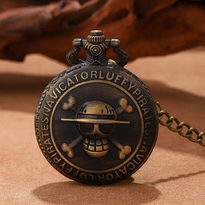 1PC Retro Punk Pirate Captain Double Knife Quartz Pocket Watch with Necklace Chain Pendant Bracelet Gift for Male Men Vintage Clock